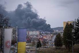Russia said destroying a large weapon depot near Lviv