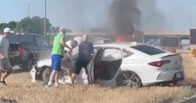Video: 5 Men Pull Out Driver From Burning Car In Nick Of Time